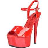 Lapdance Red Platform Sandal With Quick Release Strap 6 Inch Heel - - Fancy Dress Ups